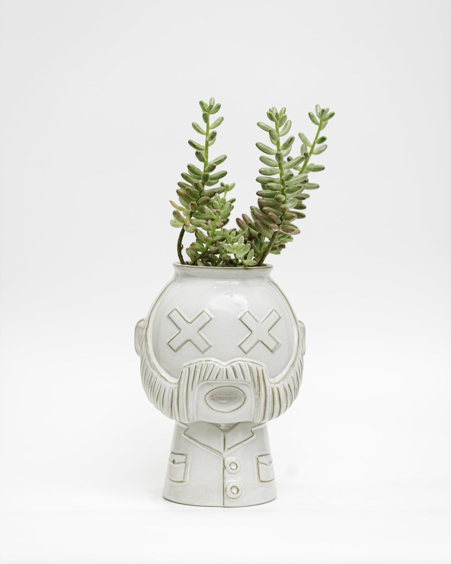 Florero Grau.tobot, del mundo de los Perujis, pequeño