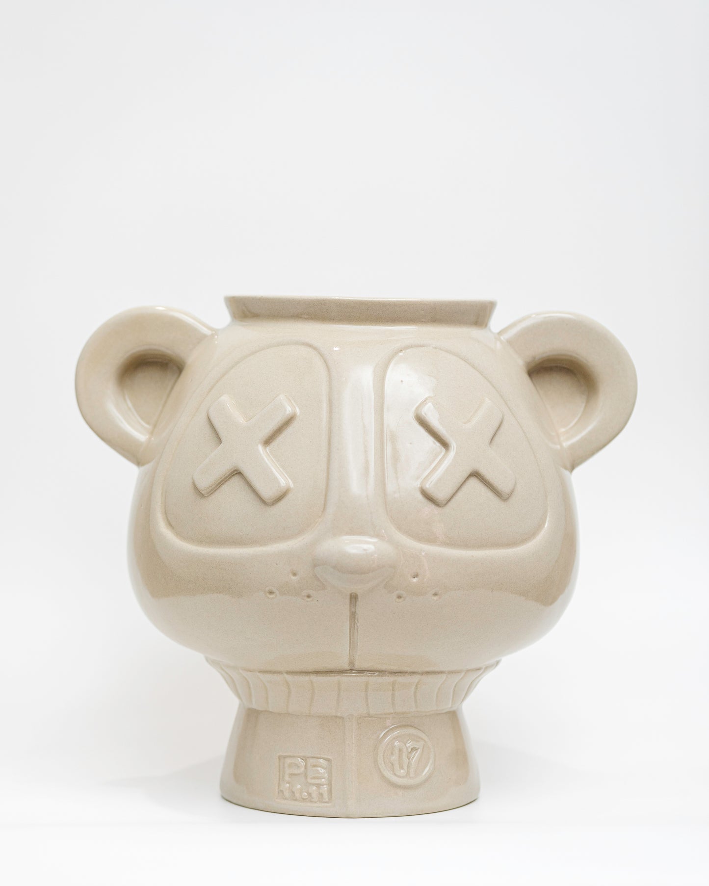 Florero Panda Atómica del Imaquinario de Yute y Tocuyo, mediano