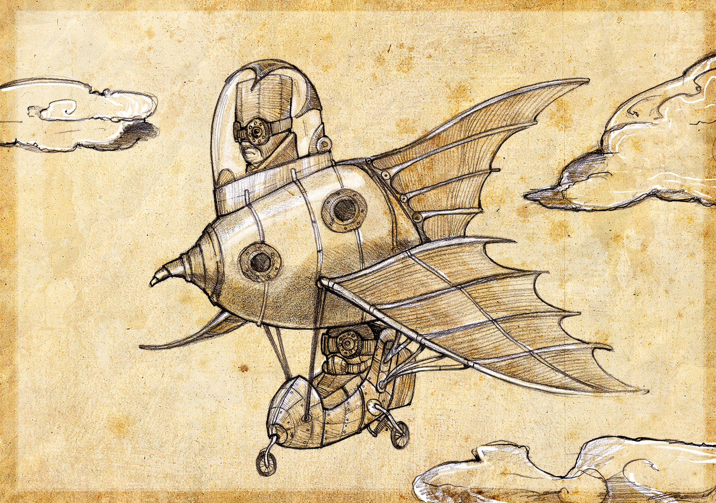 El RETRO FLYING GOLDFISH, grabado en edición limitada