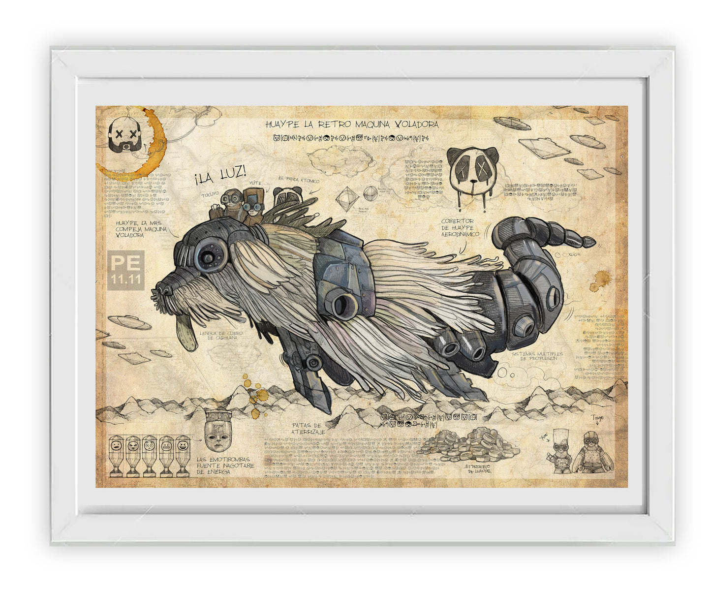 HUAYPE, El RETRO DRAGÓN VOLADOR, grabado en edición limitada