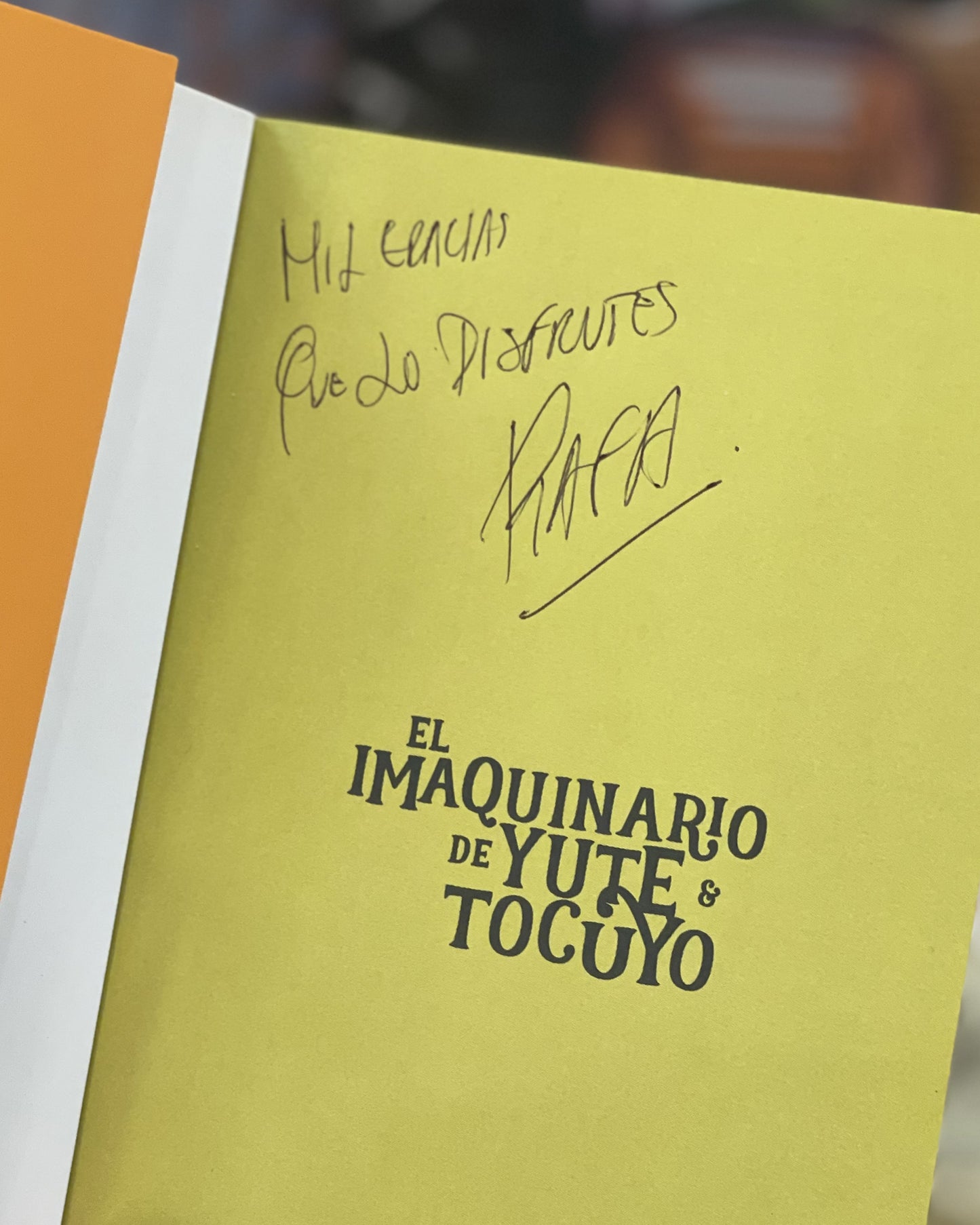 El Imaquinario de Yute y Tocuyo, firmado, edición Planeta Perú