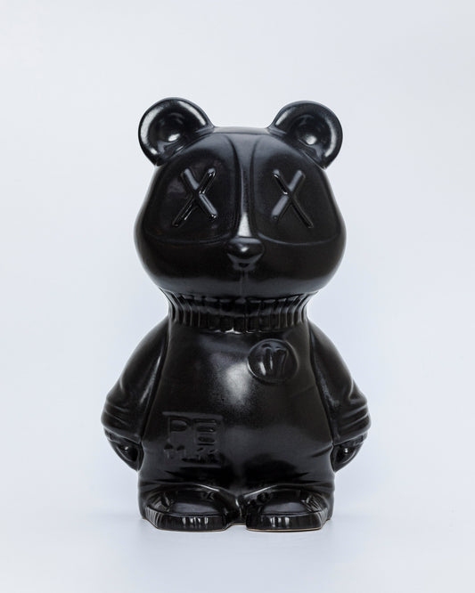 PANDA ATÓMICO BLACK, escultura en cerámica